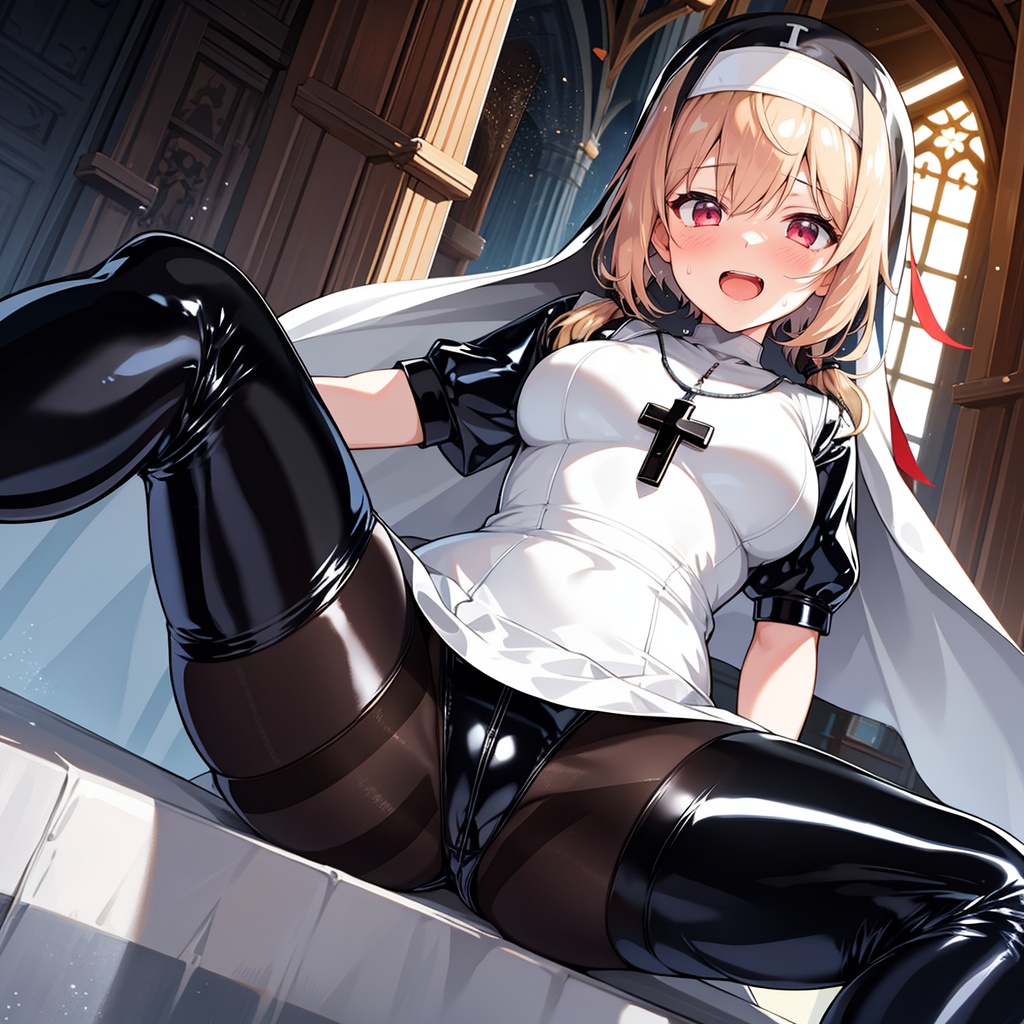 [CG集][高解像度30枚] ラテックスタイツなシスターさん
