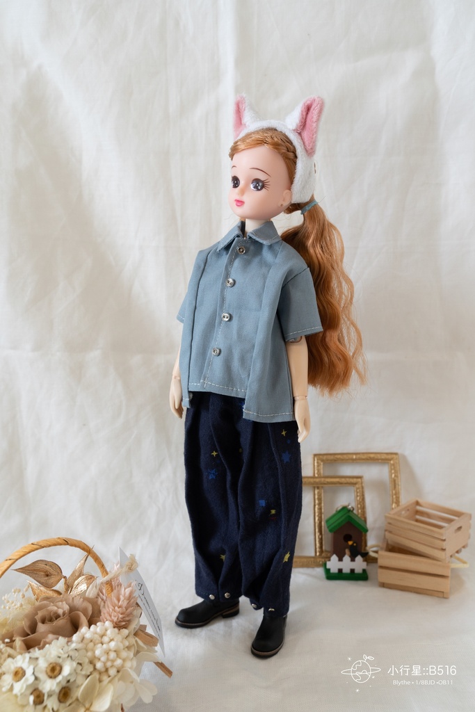 切り替えシャツ 1/6ドール ( オビツ24 / ブライス / ピュアニーモ/ リカちゃん)