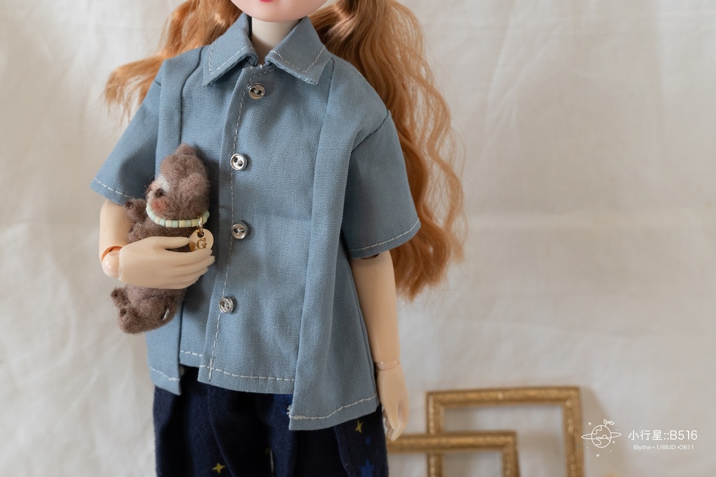 切り替えシャツ 1/6ドール ( オビツ24 / ブライス / ピュアニーモ/ リカちゃん)