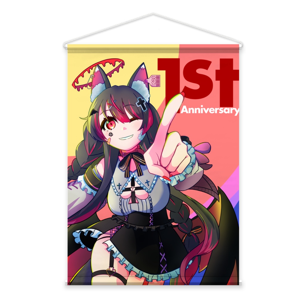 【冴月くろろ】１周年限定イラストタペストリー