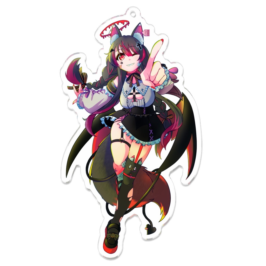 【冴月くろろ】１周年限定イラストアクリルキーホルダー