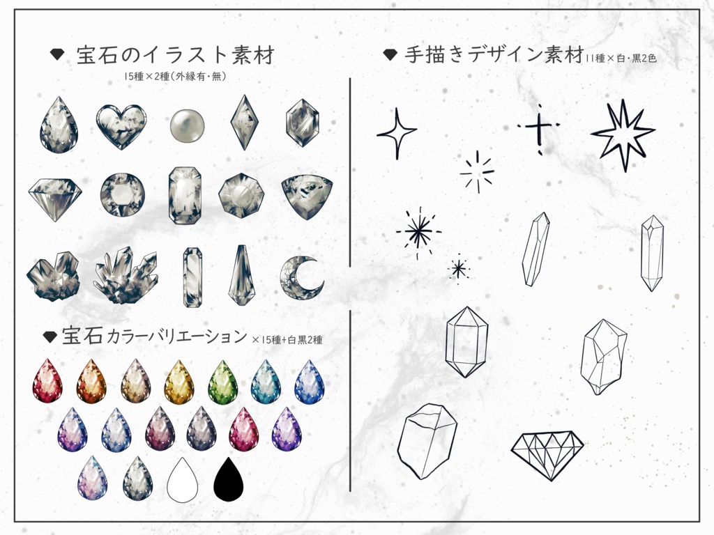 TRPGで使える宝石の素材集