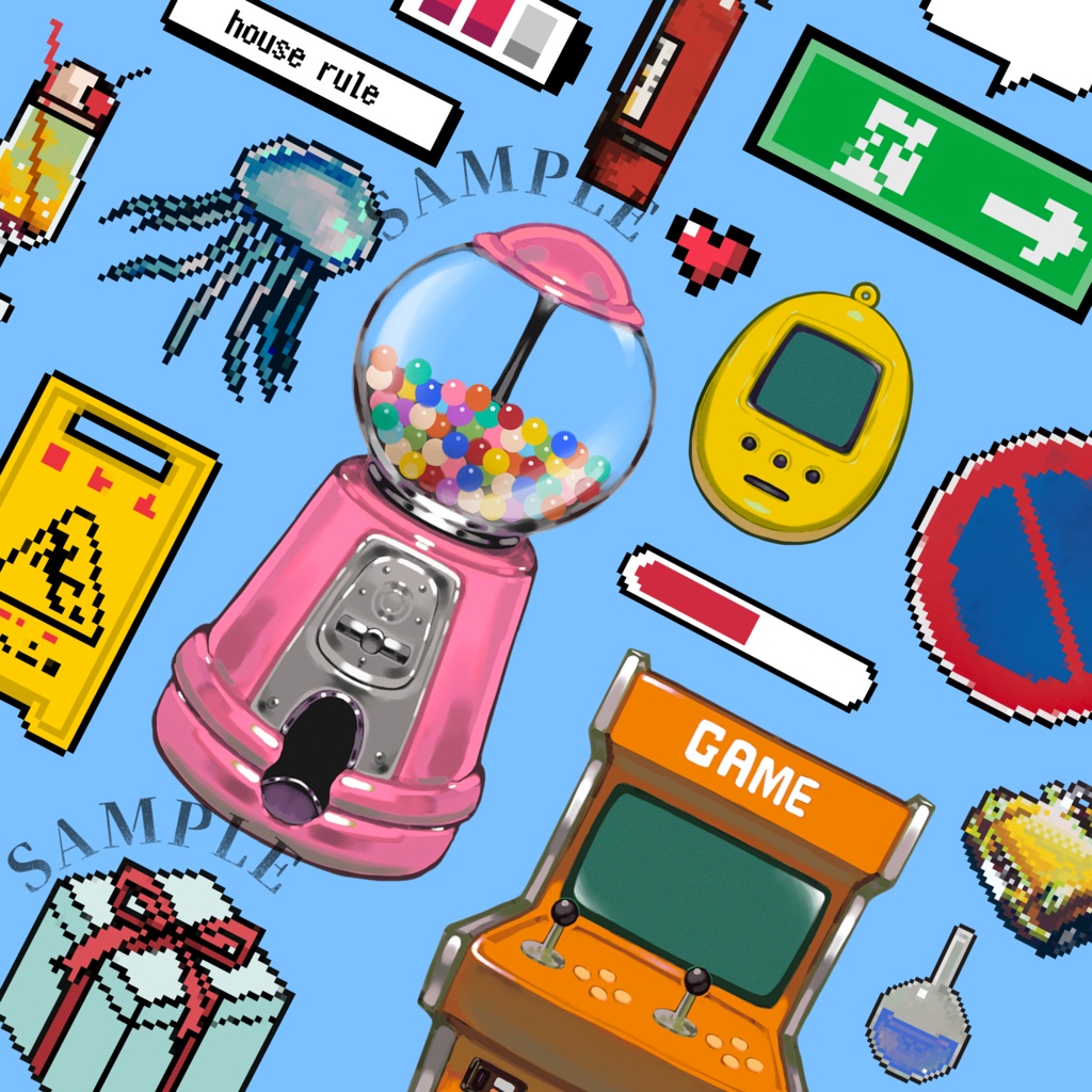 【イラスト素材集】Vol.06_レトロゲーム素材【商用利用可】