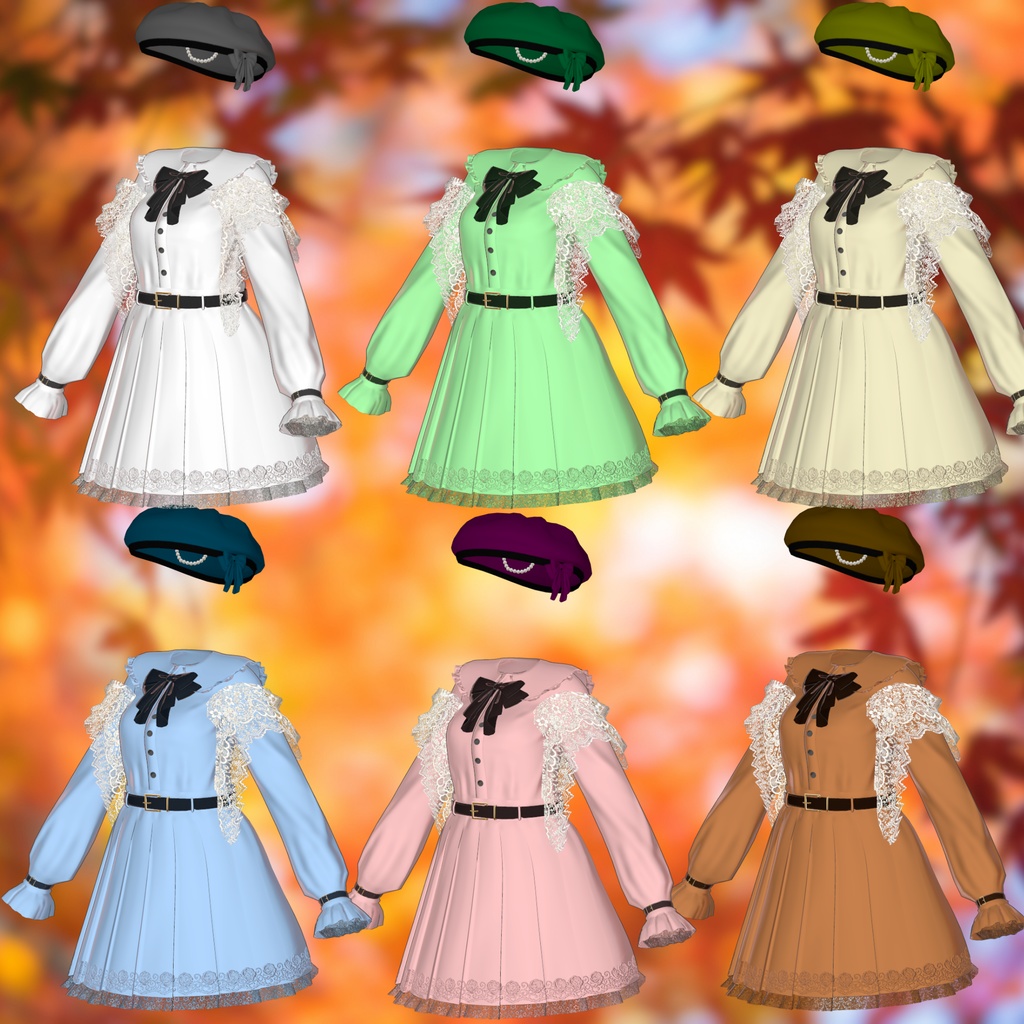 【21アバター対応】Autumn Lace Dress