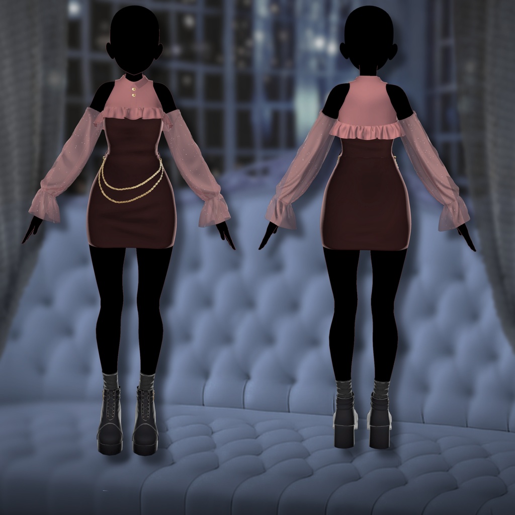 【25アバター対応】Cheer Chain Dress