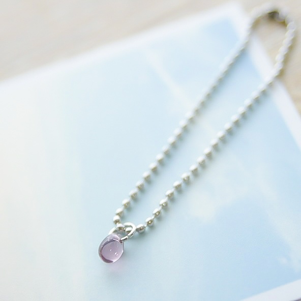 【5色】涙型ビーズネックレス