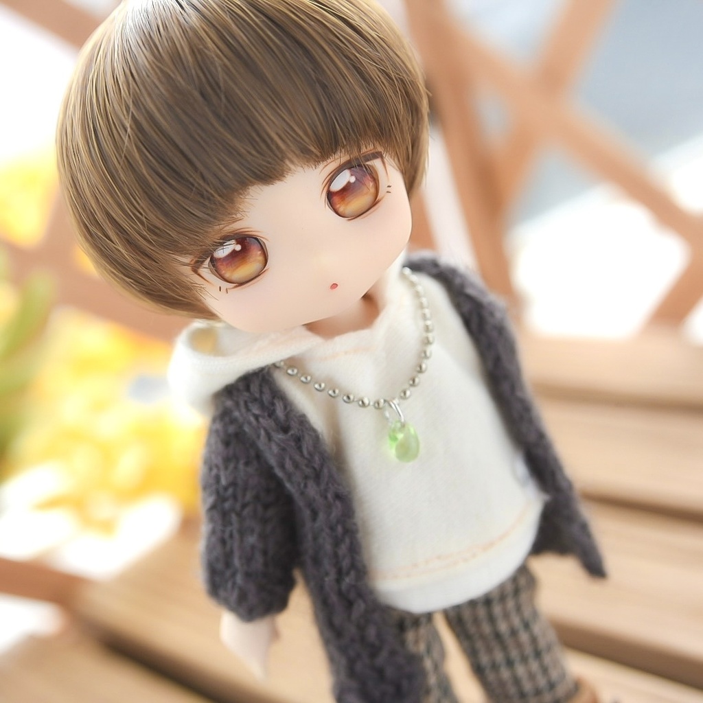 【5色】涙型ビーズネックレス