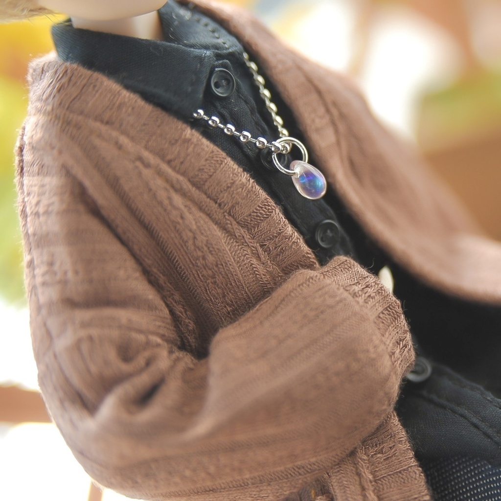 【5色】涙型ビーズネックレス