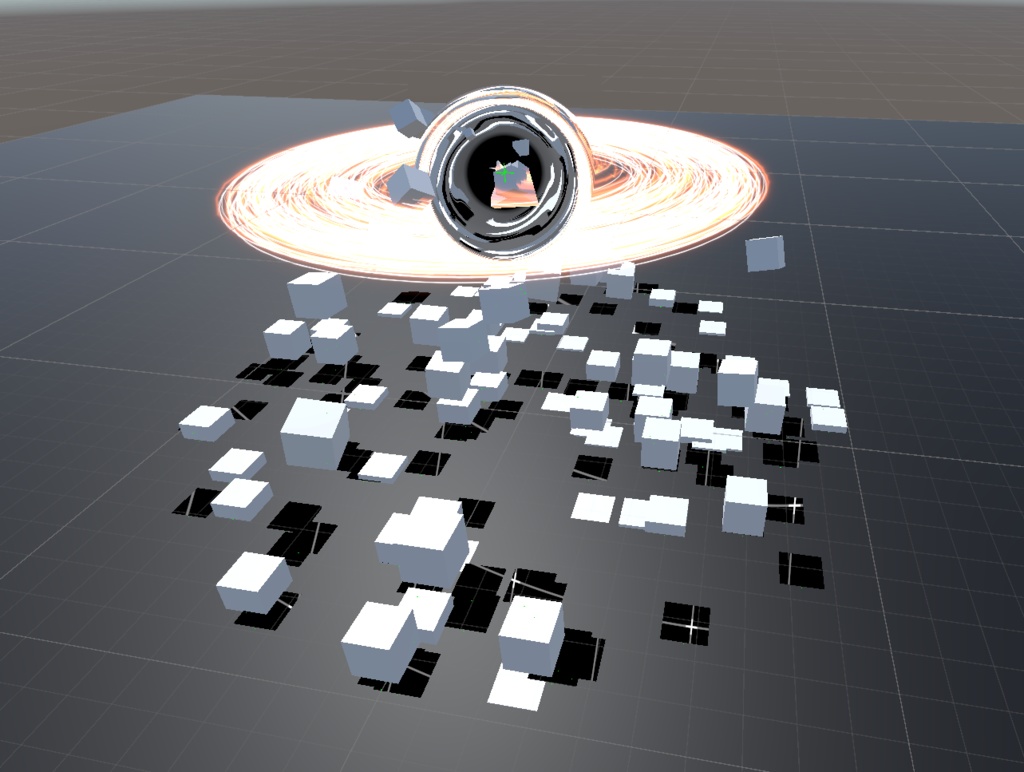 【VRChat向け】ワールドメッシュ削り取りブラックホール / World-Consuming Blackhole [専用シェーダー同梱]