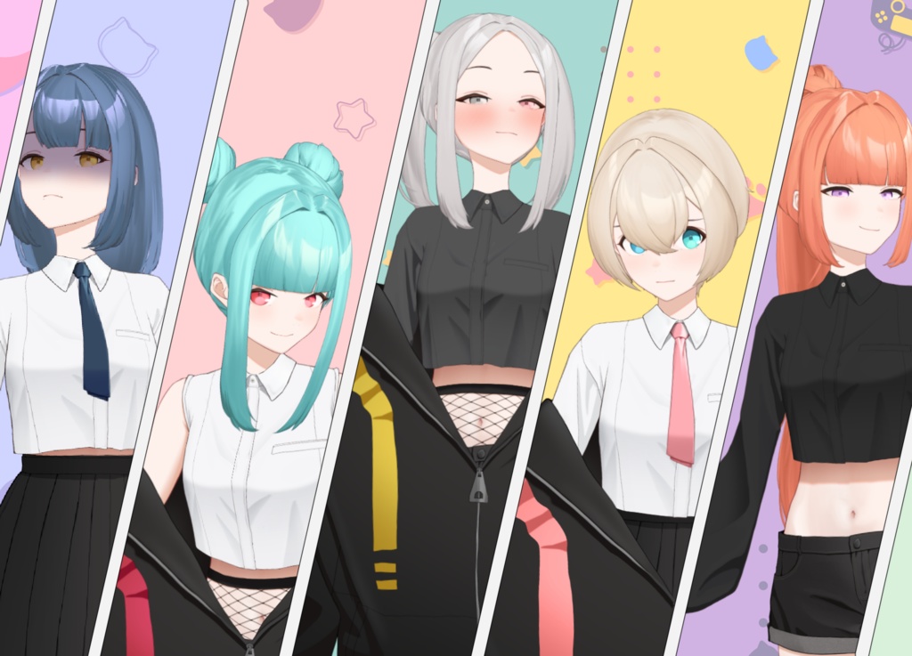 【Live2D】高可動域カスタム汎用モデル【VTubeStudio、nizimaLIVE対応】