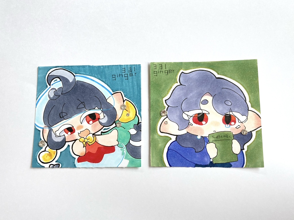 イラスト2枚セット（7.5×7.5）