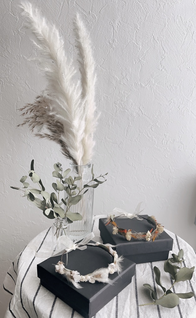 ふわふわ花かんむり