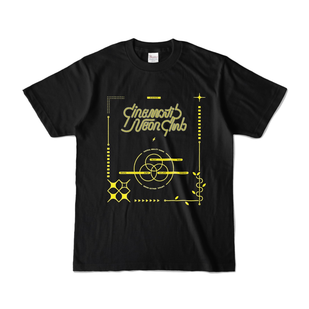 Cinematic Neon Club ロゴTシャツ(ブラック/ネイビー) #CNClub