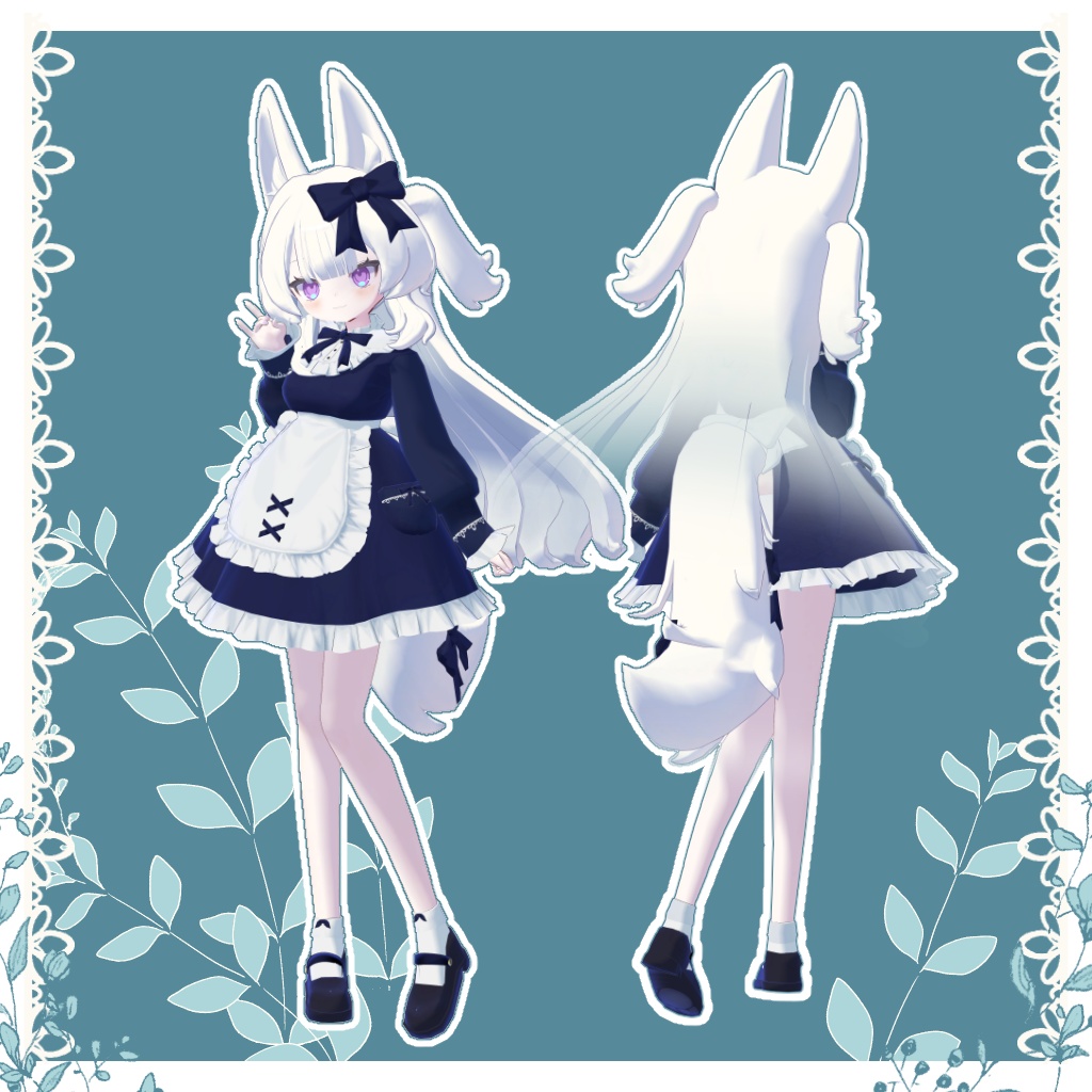 【🦊発売セール中🏝️】オリジナル3Dモデル『フェネリア- Fenelia -』ミディアム(Medium)パフォーマンスのケモミミアバター【RTキャンペーン中】