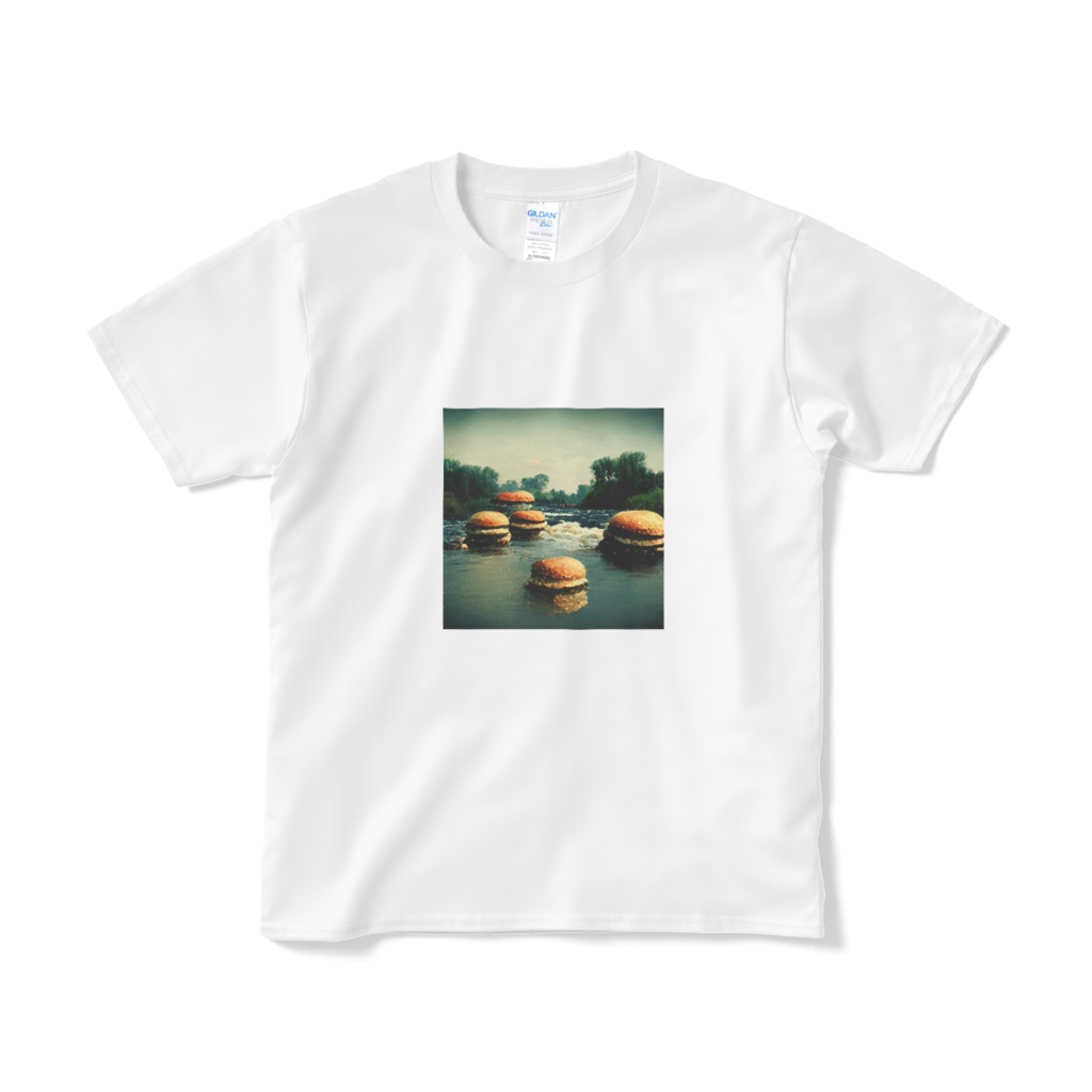 川を流れる無数のハンバーガー