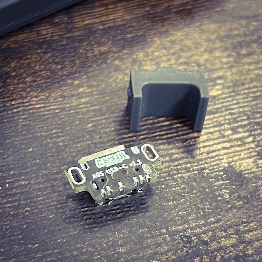 【GBASP】AGS-USBC(充電コネクタTypeC化基板)※TypeC ⇒ 3.5mm変換ケーブル付き