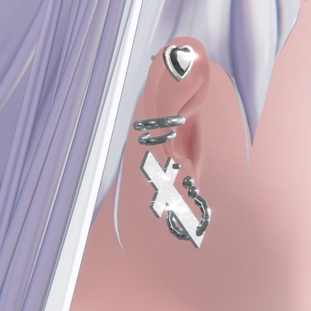 MA対応 【Cross&Heart】 Simple pierce (Earing)