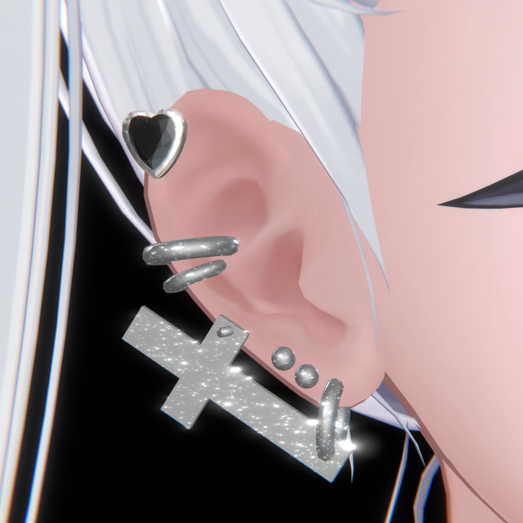 MA対応 【Cross&Heart】 Simple pierce (Earing)