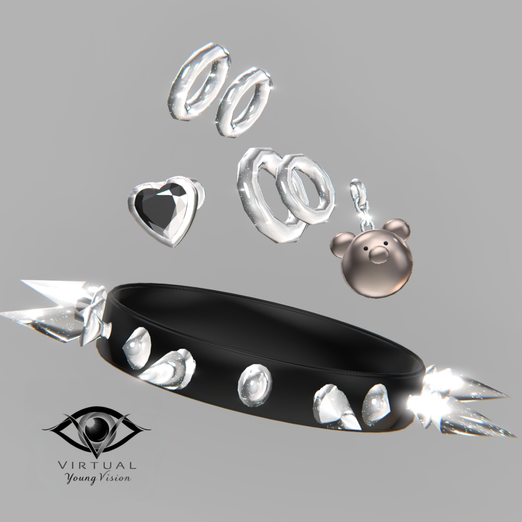 MA対応【Bear&Heart】-VYV Choker and Pierce (Earing)