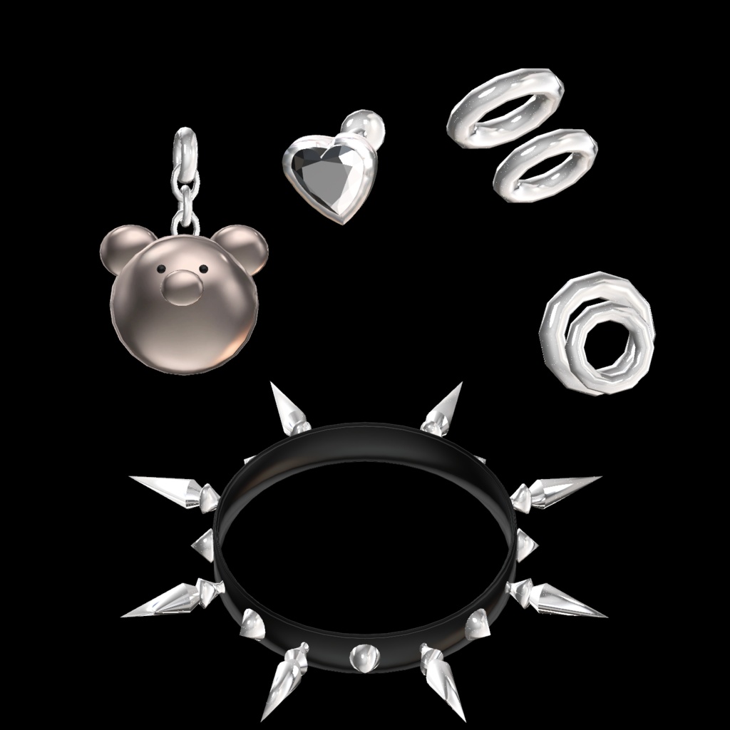 MA対応【Bear&Heart】-VYV Choker and Pierce (Earing)