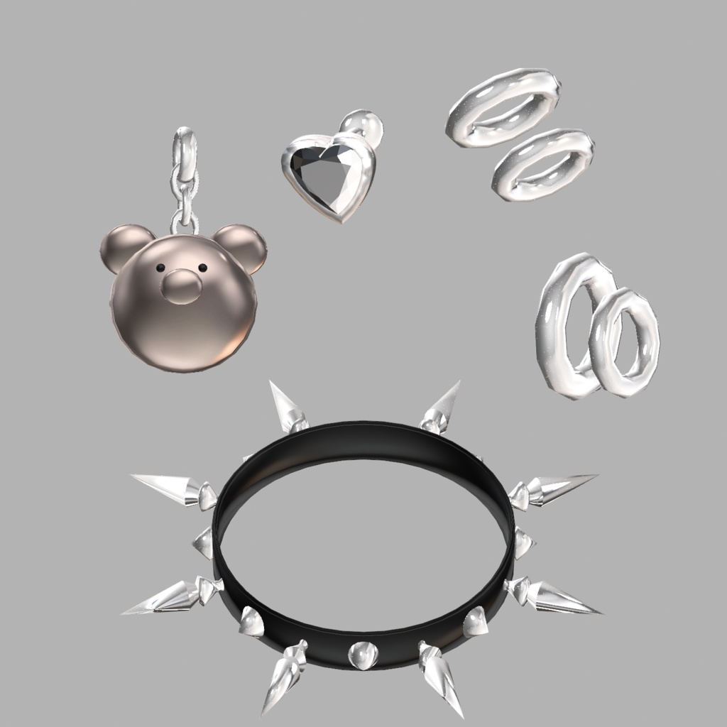 MA対応【Bear&Heart】-VYV Choker and Pierce (Earing)