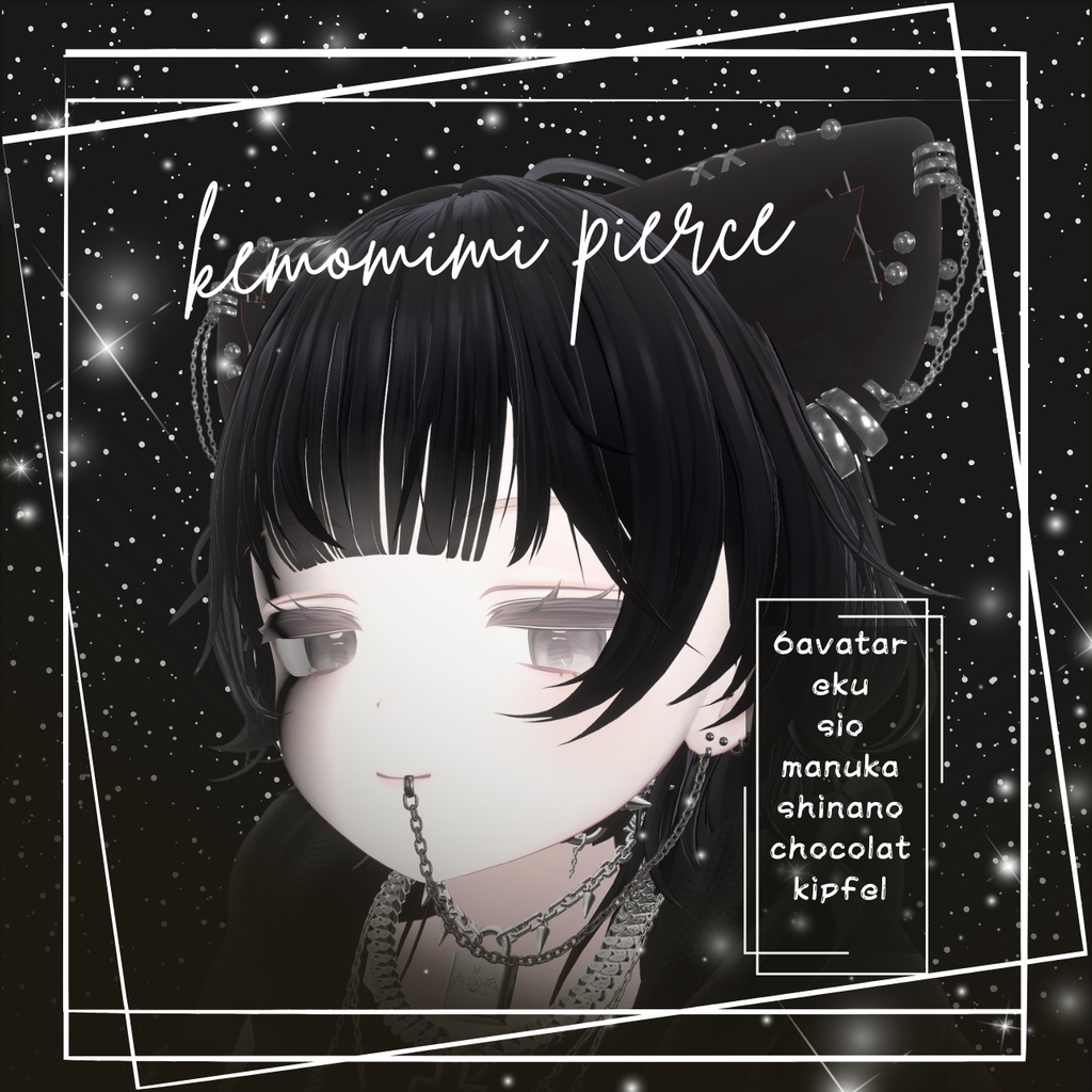 【6avatars】🐺kemomimi pierce🐺/けもみみピアス
