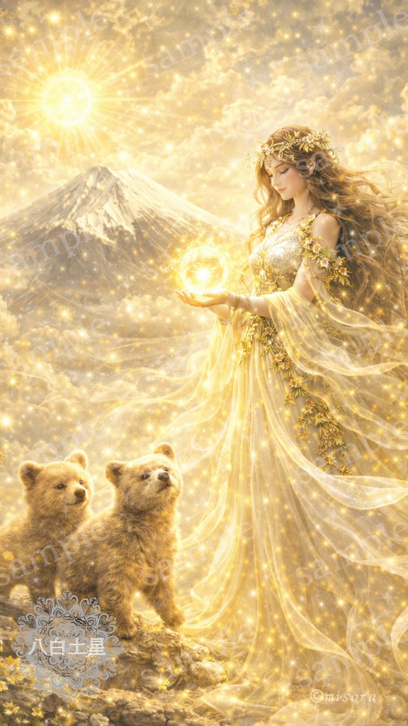 Fortune Art ／神話守護アート 八白土星 「山嶽変革アート」〜どんな嵐も、山は揺るがない〜