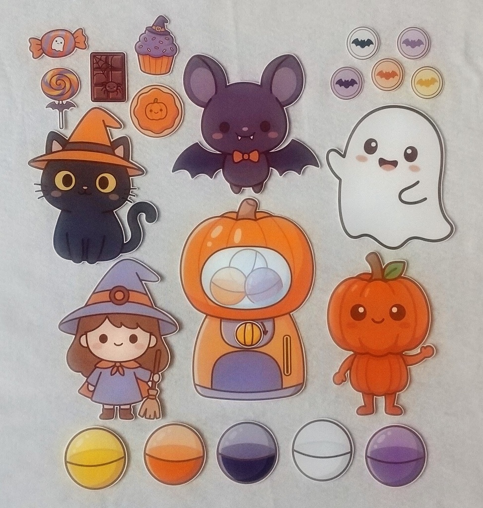ハロウィン わくわくガチャ おたんじょうび PDF 2点セット ダウンロード版 パネルシアター 保育教材 誕生会 ぬりえ付き 出し物 保育ネタ 誕生日会 ハロウィン会 10月 秋 アクティビティ 幼児