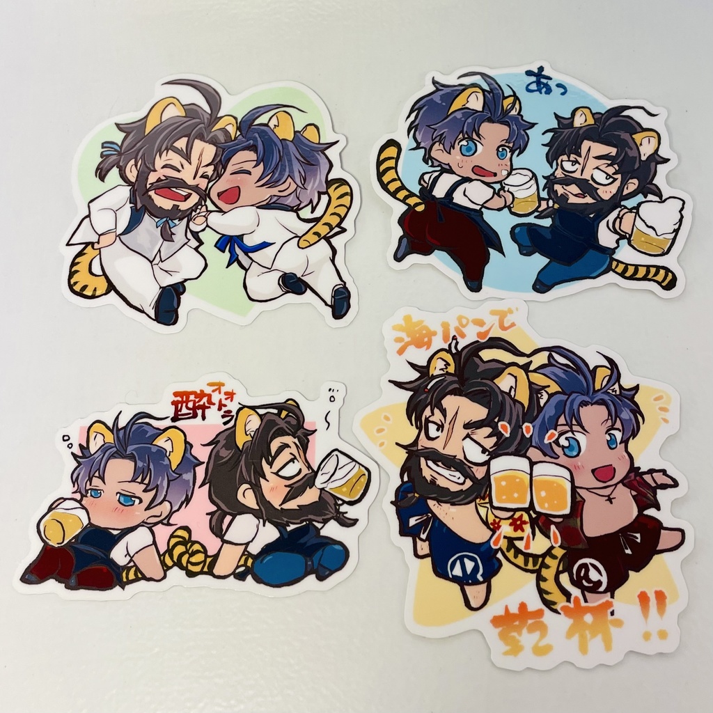 居酒屋髭バソ ダイカットシール4枚セット