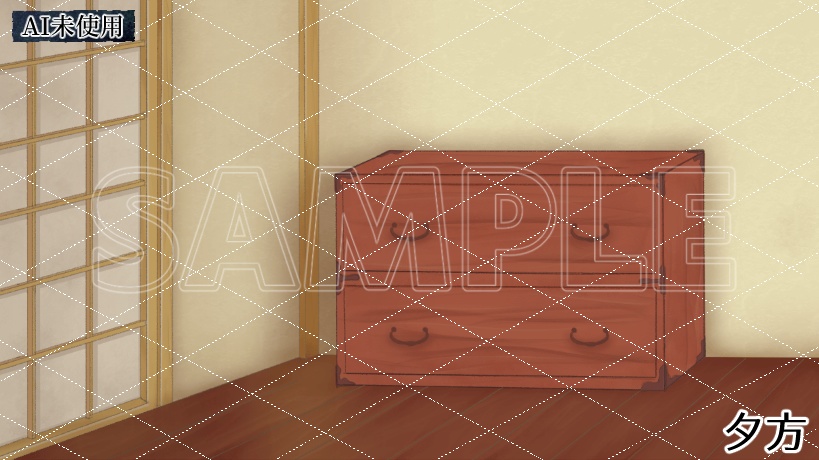 【背景素材】古風な室内(朝~夜)