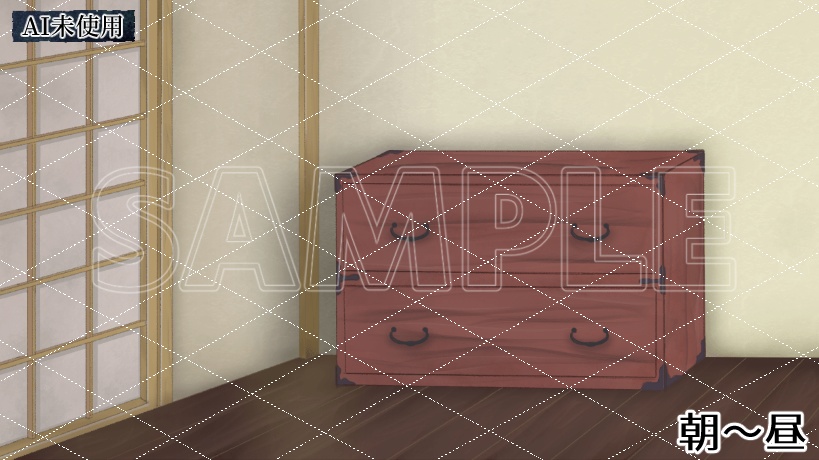 【背景素材】古風な室内(朝~夜)