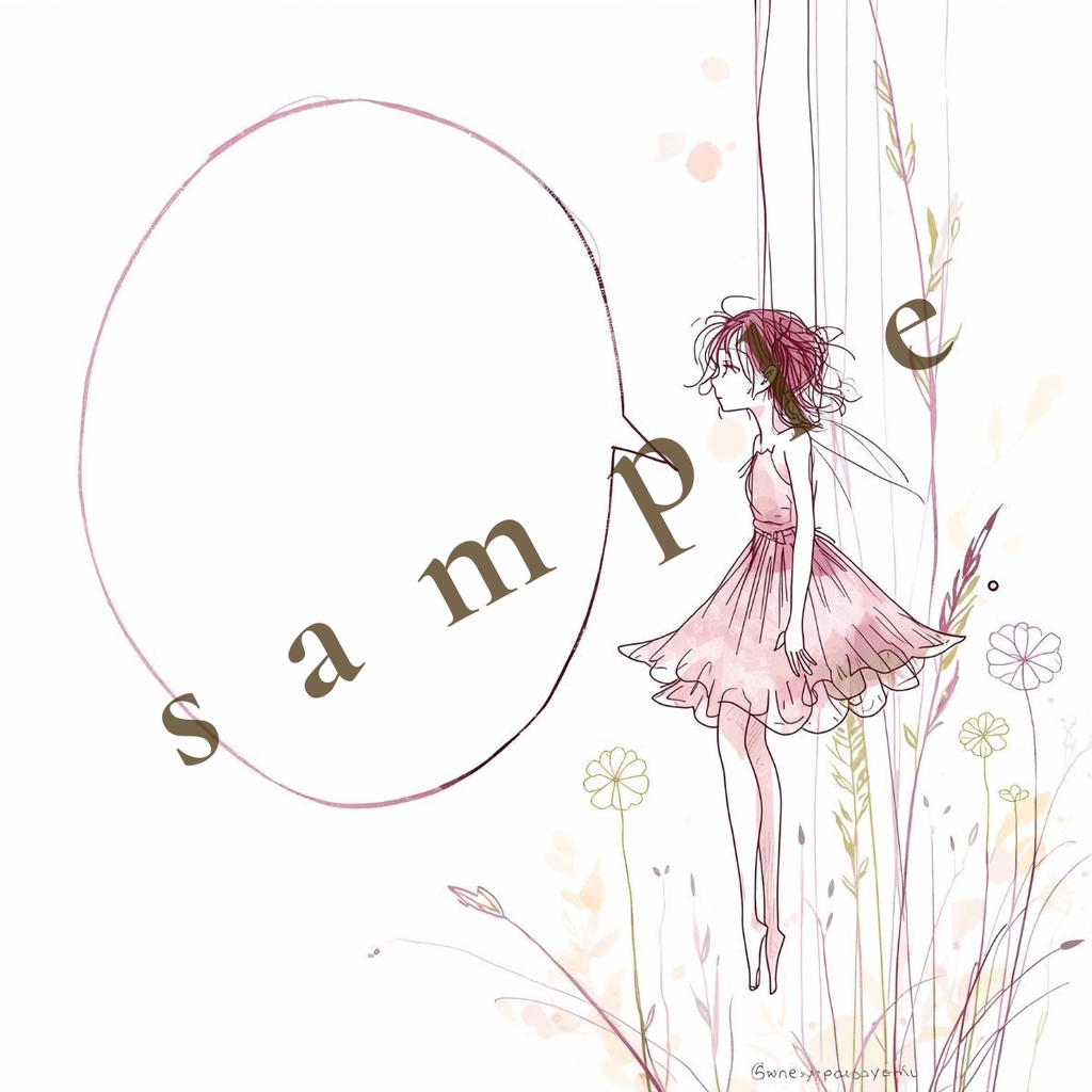 Fantasy Fine-Line Girl Series 吹き出し付きSNS背景セット(5種/透過あり・なし)