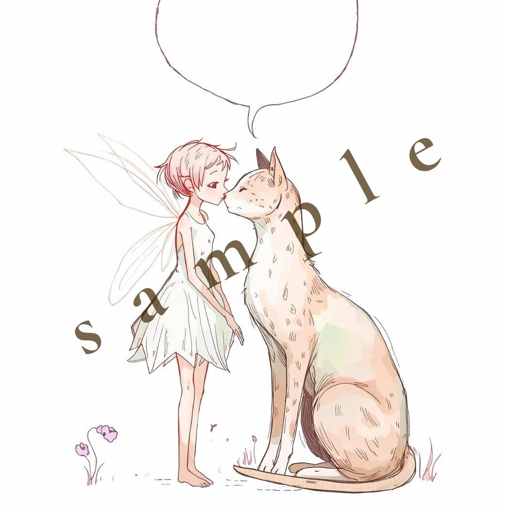 Fantasy Fine-Line Girl Series 吹き出し付きSNS背景セット(5種/透過あり・なし)