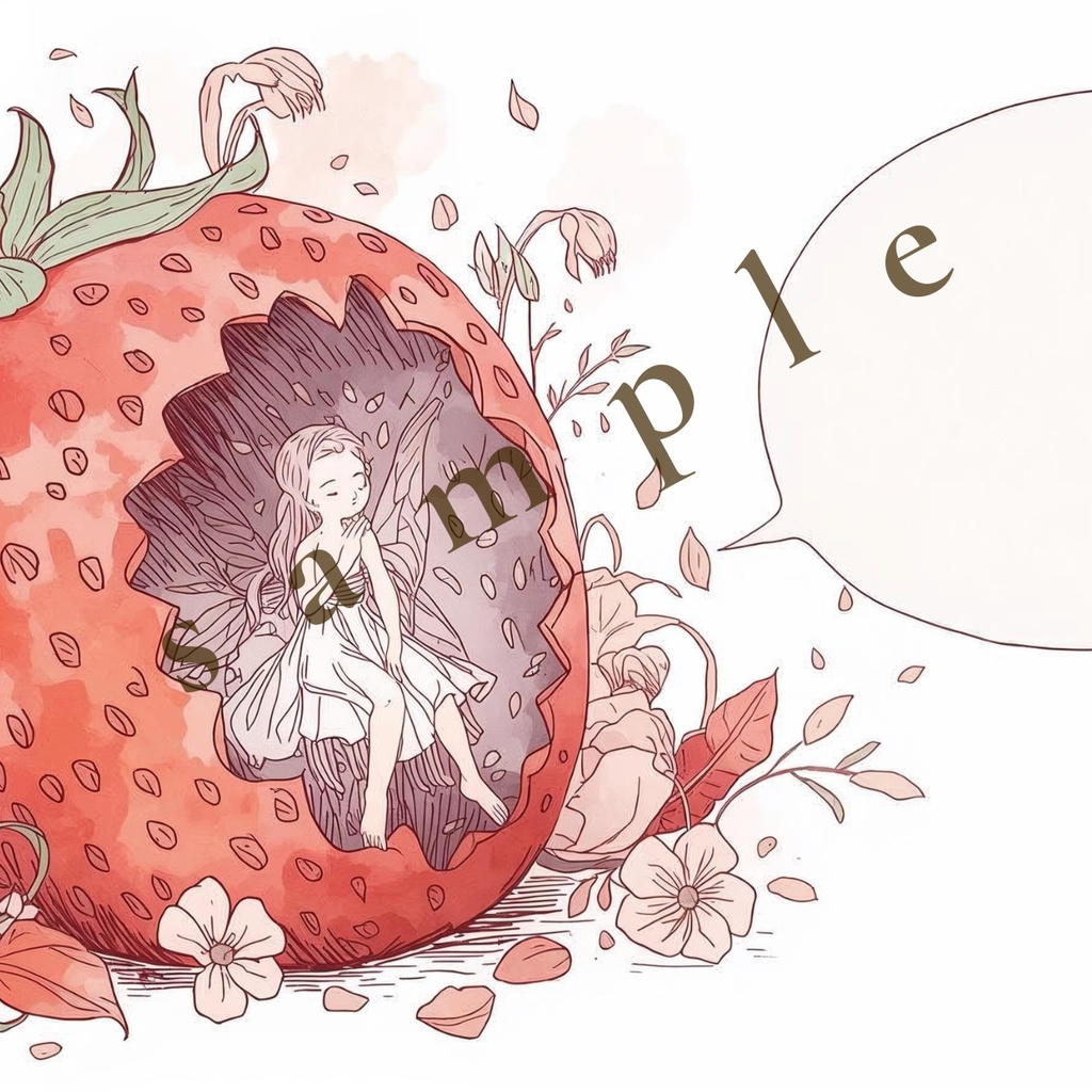 Fantasy Fine-Line Girl Series 吹き出し付きSNS背景セット(5種/透過あり・なし)