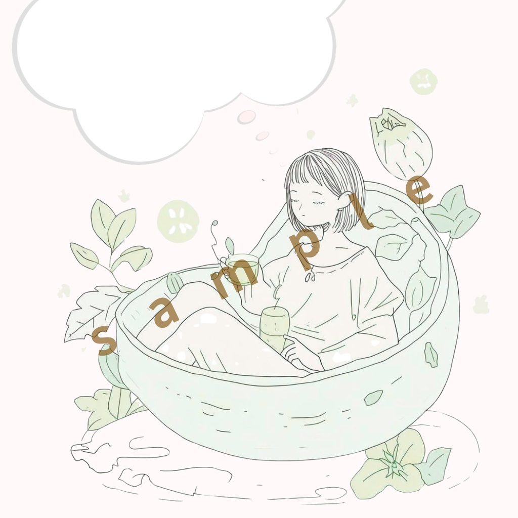 Fantasy Fine Girl Series – Fruity Ver. Transparent White-Bubble PNG Set (7 Items)