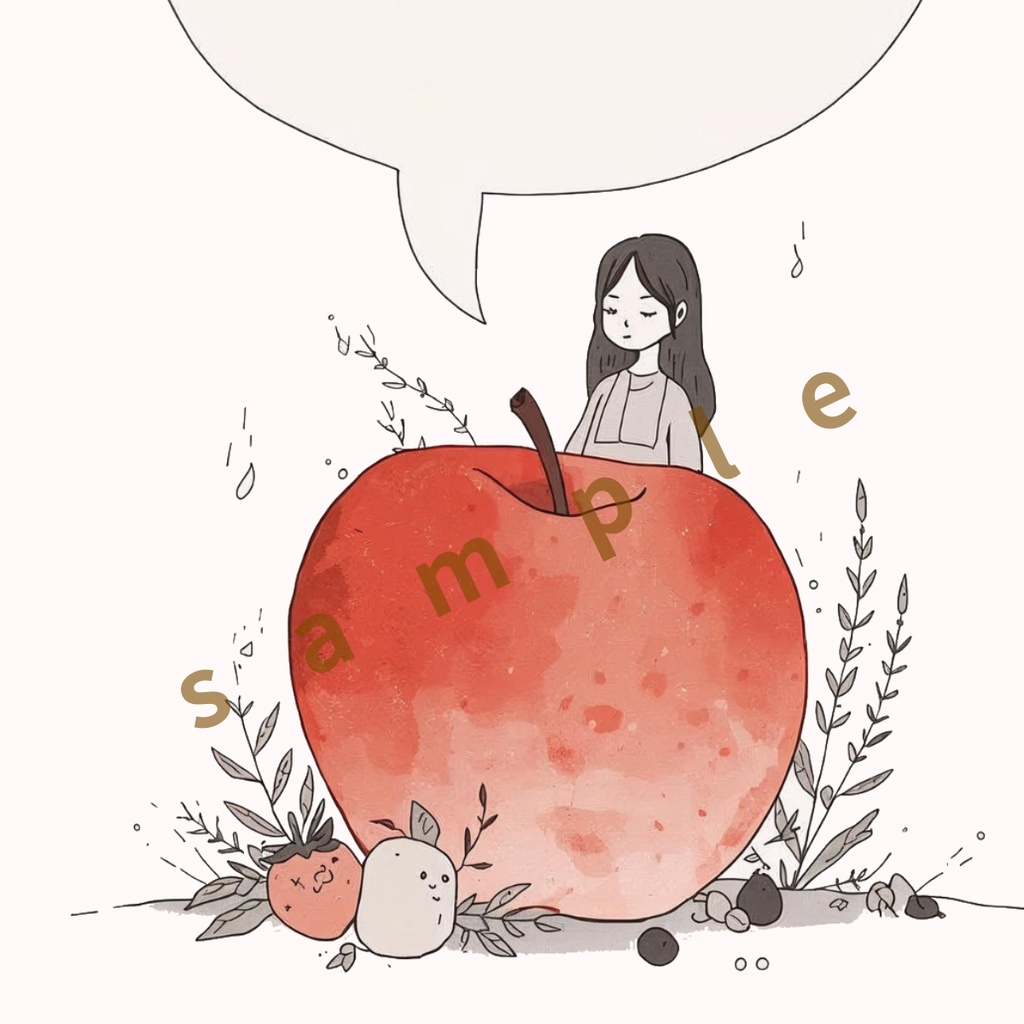 Fantasy Fine Girl Series – Fruity Ver. Transparent White-Bubble PNG Set (7 Items)