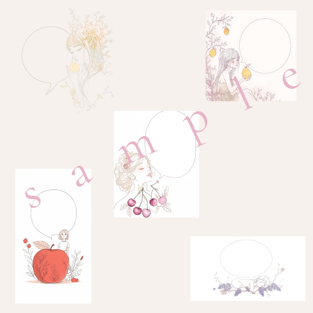 Fantasy Fine Girl Series – Fruity Ver. Background & Transparent Body Art Set (10 PNG Items)