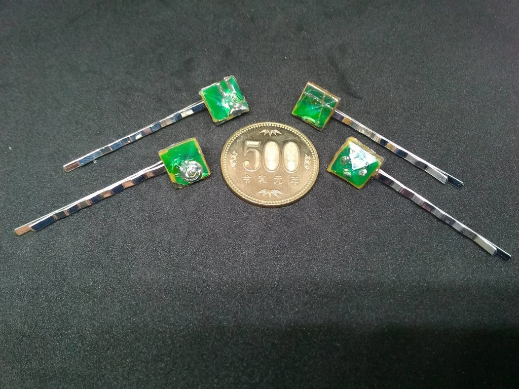 【Trageby Heroine】ダイヤカット基板ヘアピン2個セット