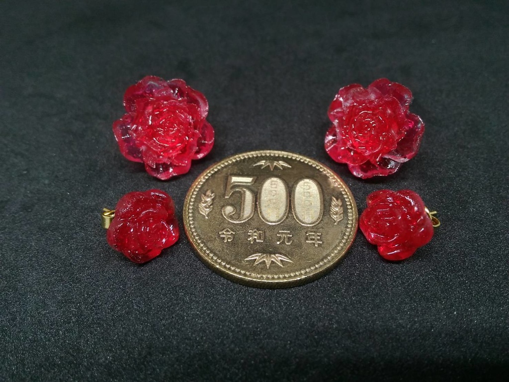 【Trageby Heroine】薔薇ピアスセット