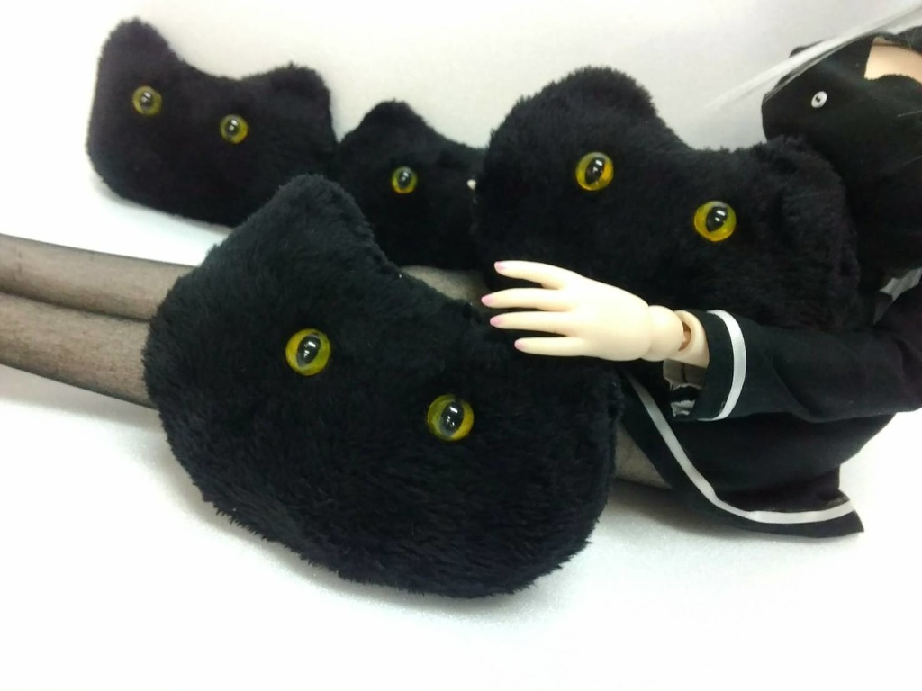 ドール用 黒猫デザインクッション