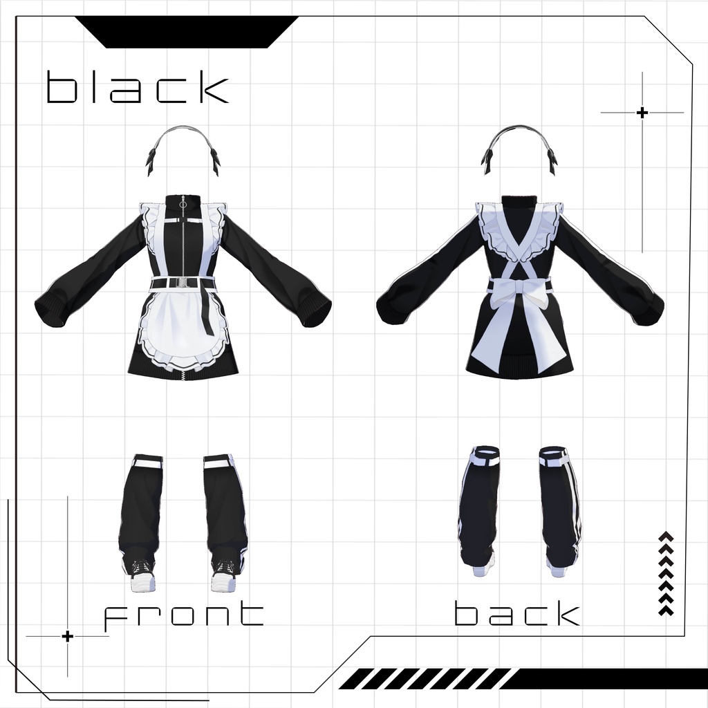 ジャージメイドセットアップ【VRoid衣装】
