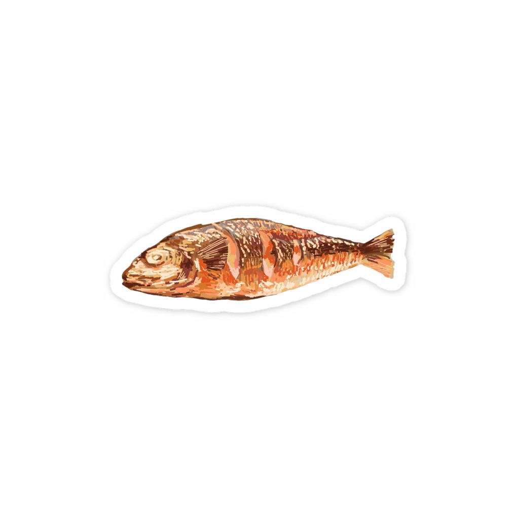 焼魚ステッカー