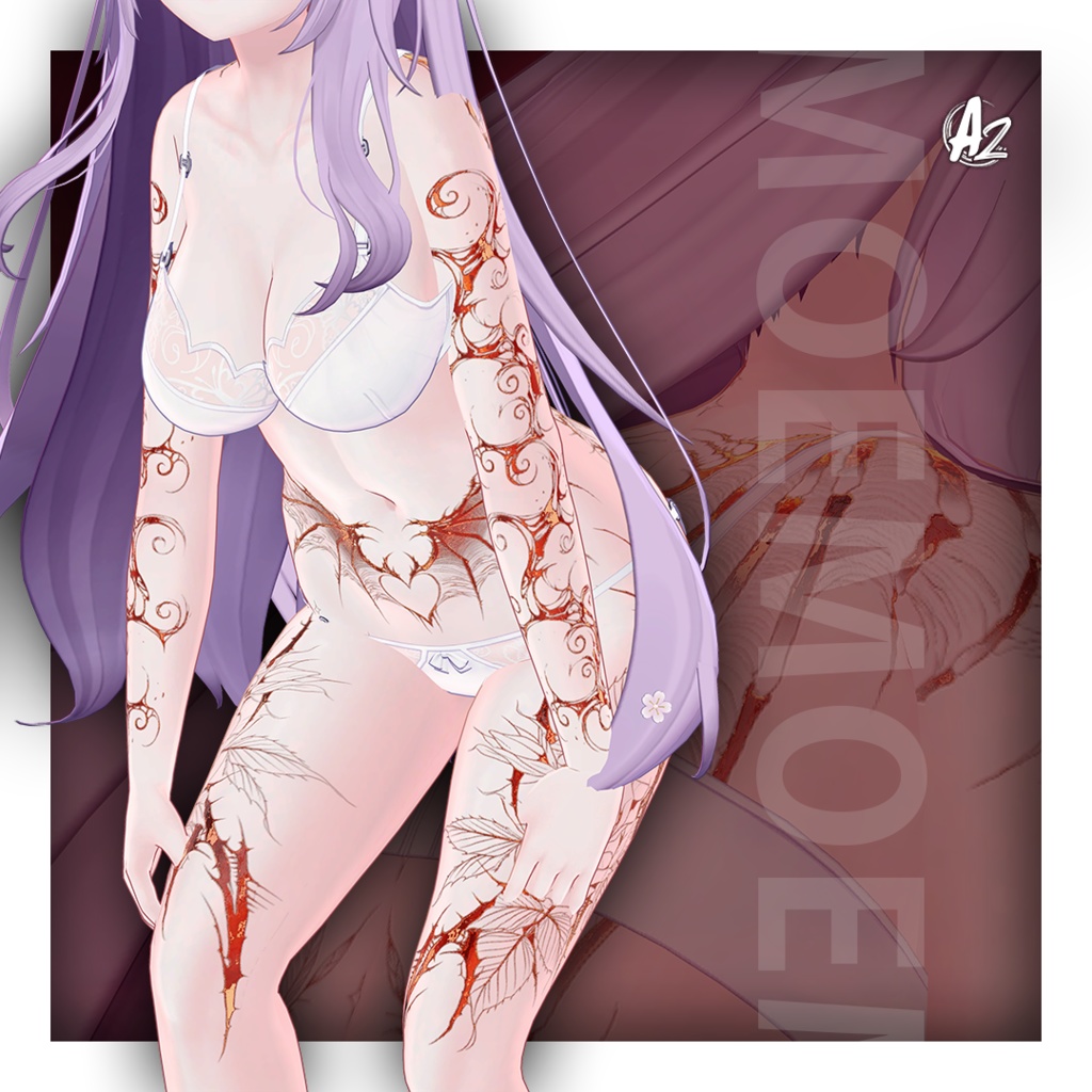 【魔翼装飾】• 『Demonic Wings Tattoo Set』