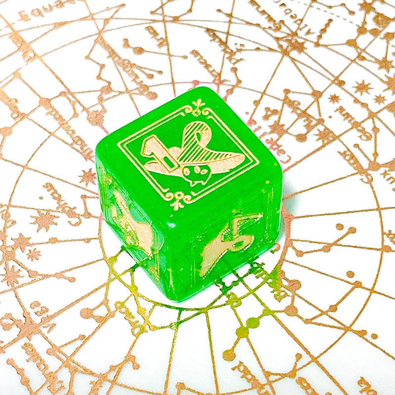 非公式・原神イメージダイスキーホルダー(草キノコン)