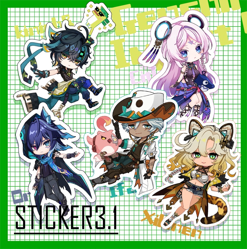 非公式・原神ステッカー3.1