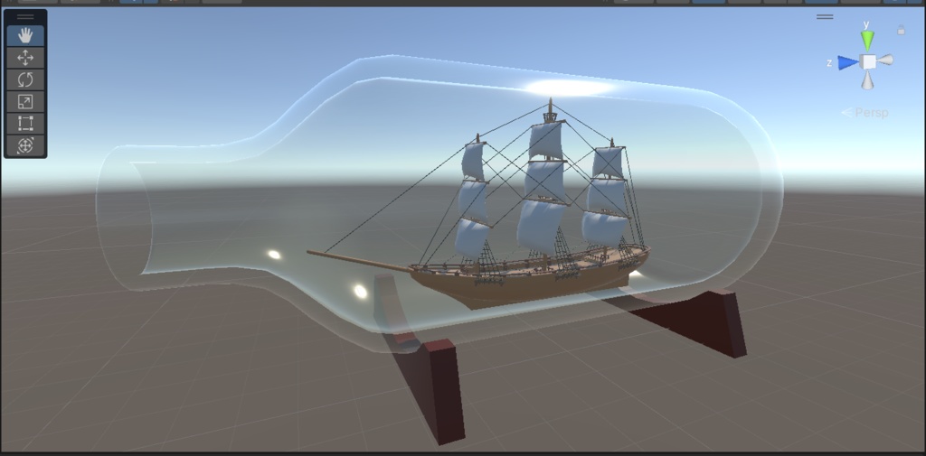 [3Dモデル]　ボトルシップ