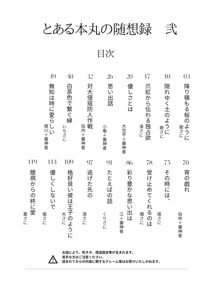 とある本丸の随想録 弐
