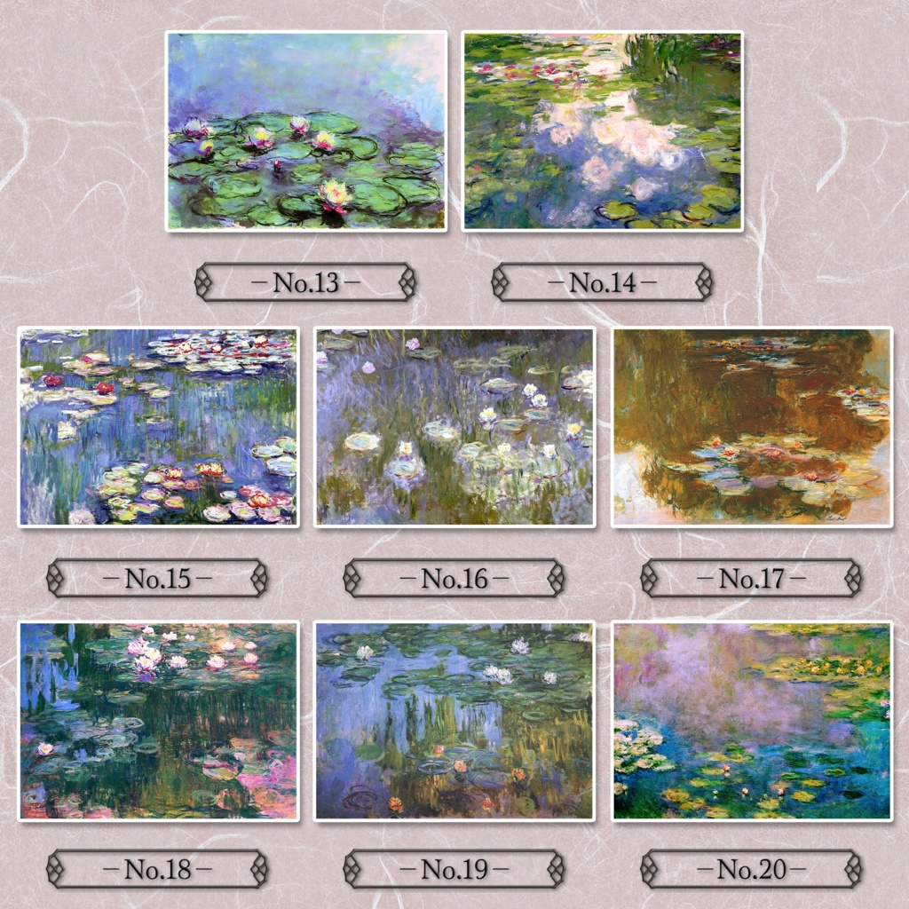 【全40種類】クロード・モネ『睡蓮』複製画《額入り》