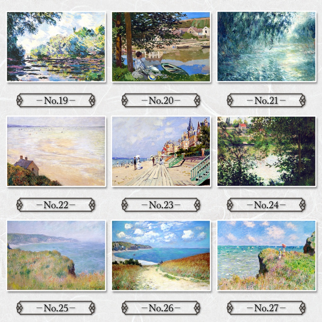 【全50種類】クロード・モネ『海・川・船の風景画』複製画《額入り》