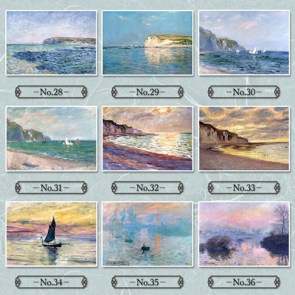 【全50種類】クロード・モネ『海・川・船の風景画』複製画《額入り》